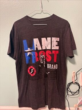 Lane Frost Graphic Tee - Black with Red, White & Blue Print